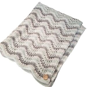 Handmade Baby Blanket Waivy Knit Neutral Gender Colours